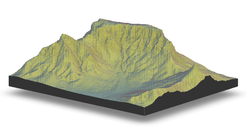 Table Mountain rayshader visualisation